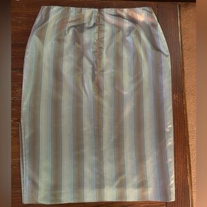 Vintage Carolina Herrera Metallic Striped Pencil Skirt 6